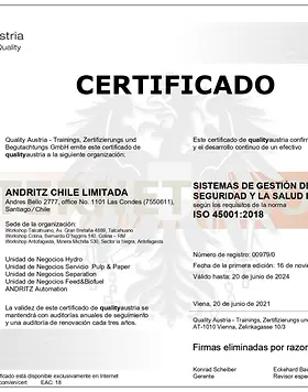 picture_certificate_IMS-45001-2018-andritz-chile_group